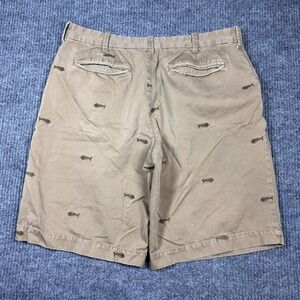 Vintage Old Navy Shorts Men's 36 Surplus Company Khaki Fish Bone Print